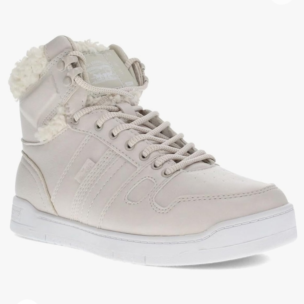 Levi's Womens BB Hi Plush Hightop Sneaker Shoe - Sz 10 - Coconut White -…